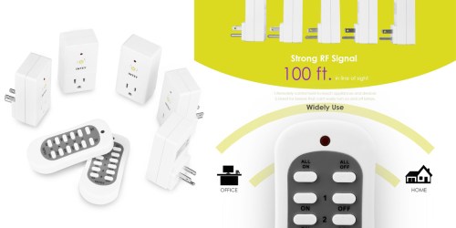 Amazon: 5 Wireless Outlet Switches Only $23.95 (Reg. $44) – Remotely Control Your Devices