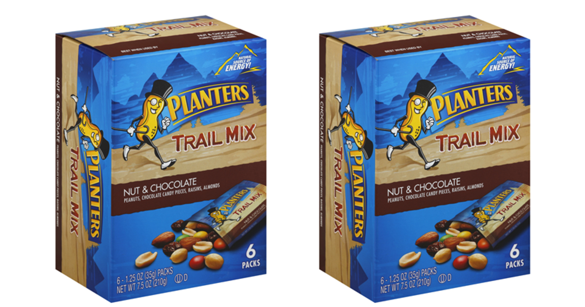 Amazon Planters Nut & Chocolate Trail Mix 6 Pack Box ONLY 2.39 (Just 40¢ Per Pack)