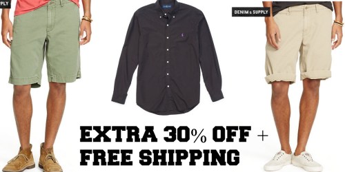 Ralph Lauren: Extra 30% Off Already-Reduced Sale Items + Free Shipping on All Orders