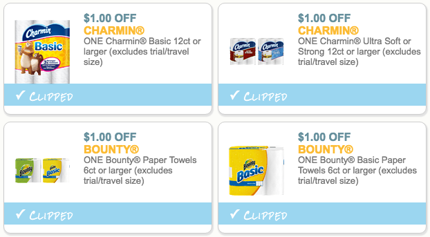 Charmin and Bounty coupons