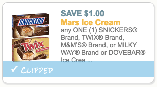 Mars ice cream bars coupon