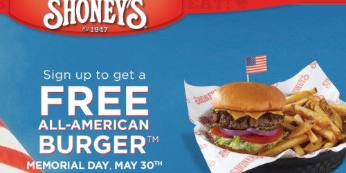 Shoney’s: Free All-American Burger for Active Duty Military and Veterans (On 5/30 Only)
