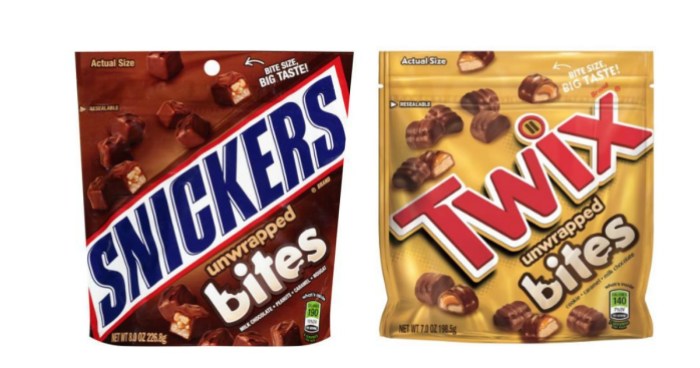 snickers and twix