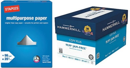 Staples and Hammermill paper