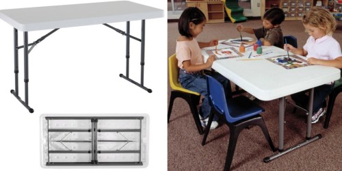 Lifetime 4-Foot Adjustable Folding Utility Table Only $34 (Regularly $51.90)