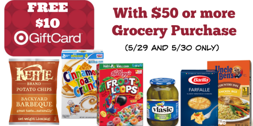 Target: FREE $10 Target Gift Card With $50 Grocery Purchase (5/29 and 5/30 Only)