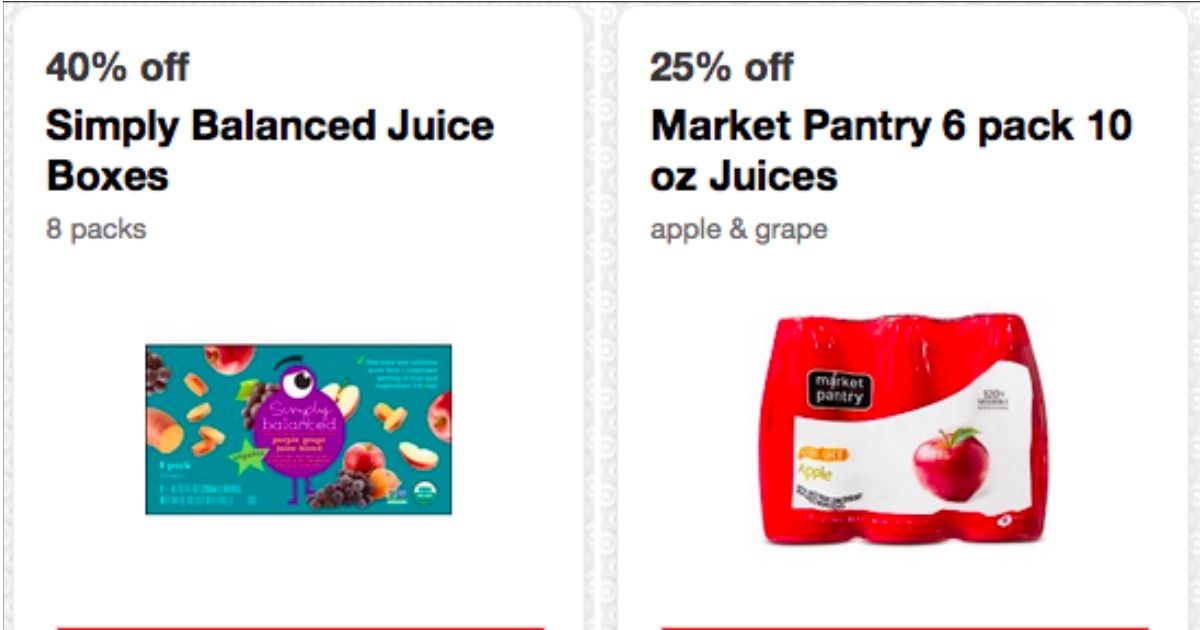 Target Simply Balanced Juice Boxes 8Count Only 1.48 Each + More