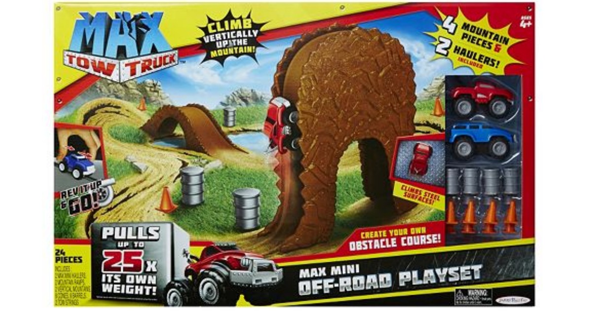 max tow truck mini off road playset