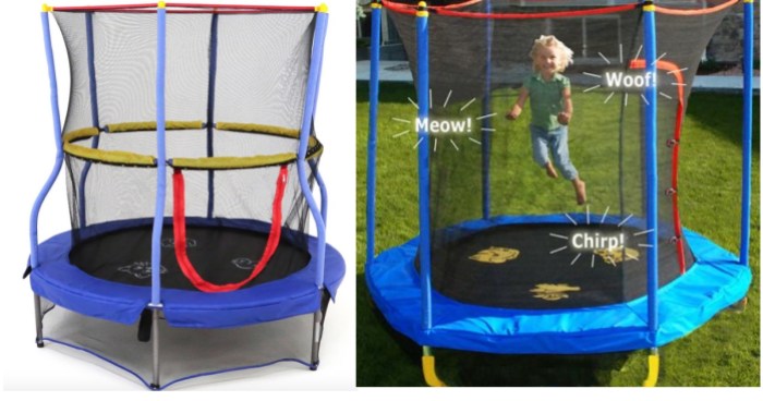 Bounce-N-Learn Trampoline w/ Safety Enclosure &amp; Interactive Animal Sounds