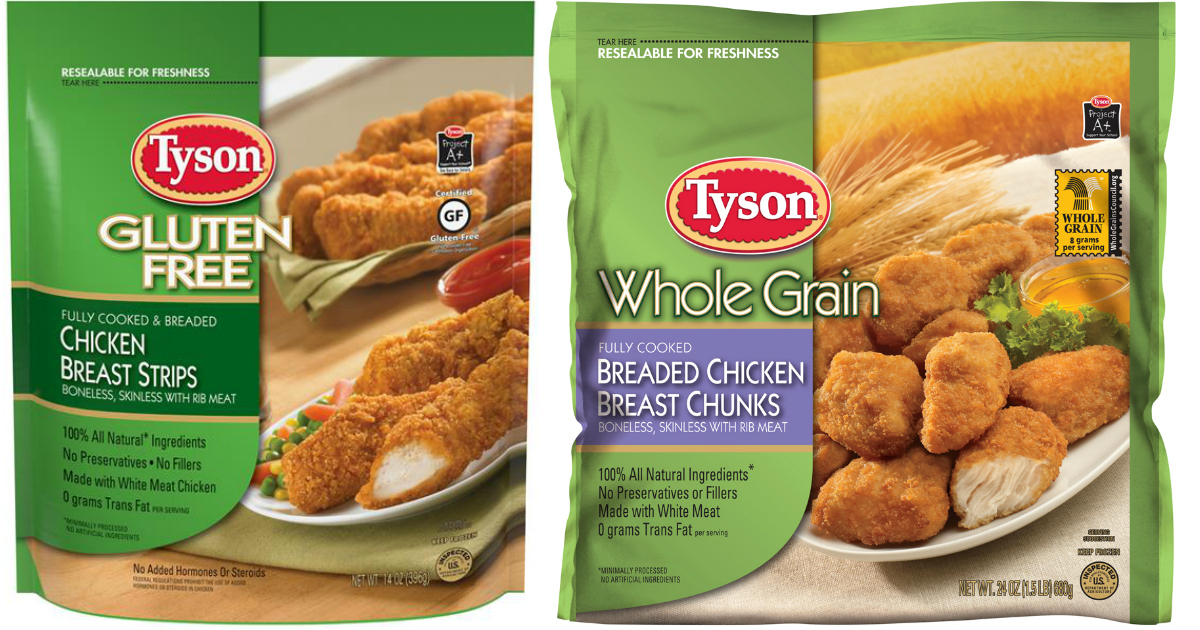 New 2/1 Tyson Whole Grain, Lightly Breaded, Multigrain or Gluten Free