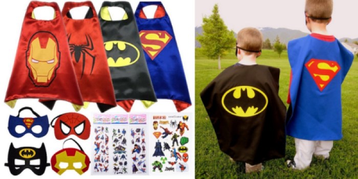 Amazon: 4 Superhero Capes, 4 Masks + Stickers & Tattoos ONLY $22.99