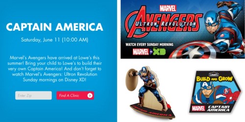Lowe’s Kids Clinic: Register NOW to Make Free Captain America on June 11th