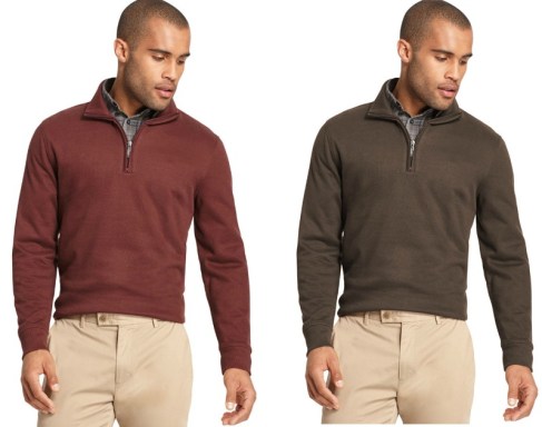 Van Heusen Big and Tall Heathered Quarter-Zip Pullover Sweater