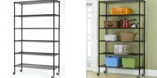 Adjustable 6 Tier Wire Metal Shelving Rack with Wheels Only $52.99 Shipped (Reg. $169.99)