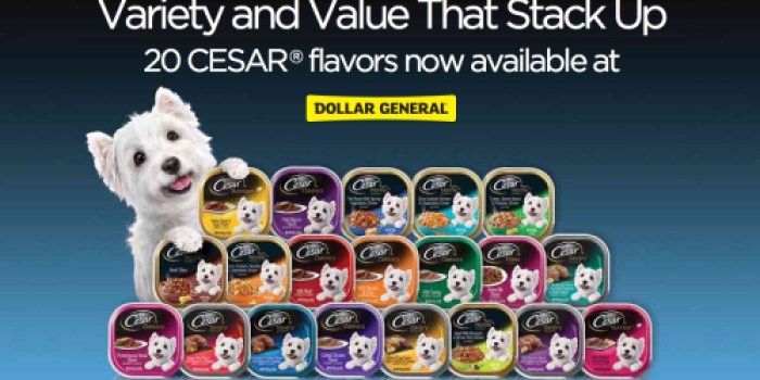 Dollar General: Buy 6 CESAR Canine Cuisine Singles AND Get 1 Free eCoupon
