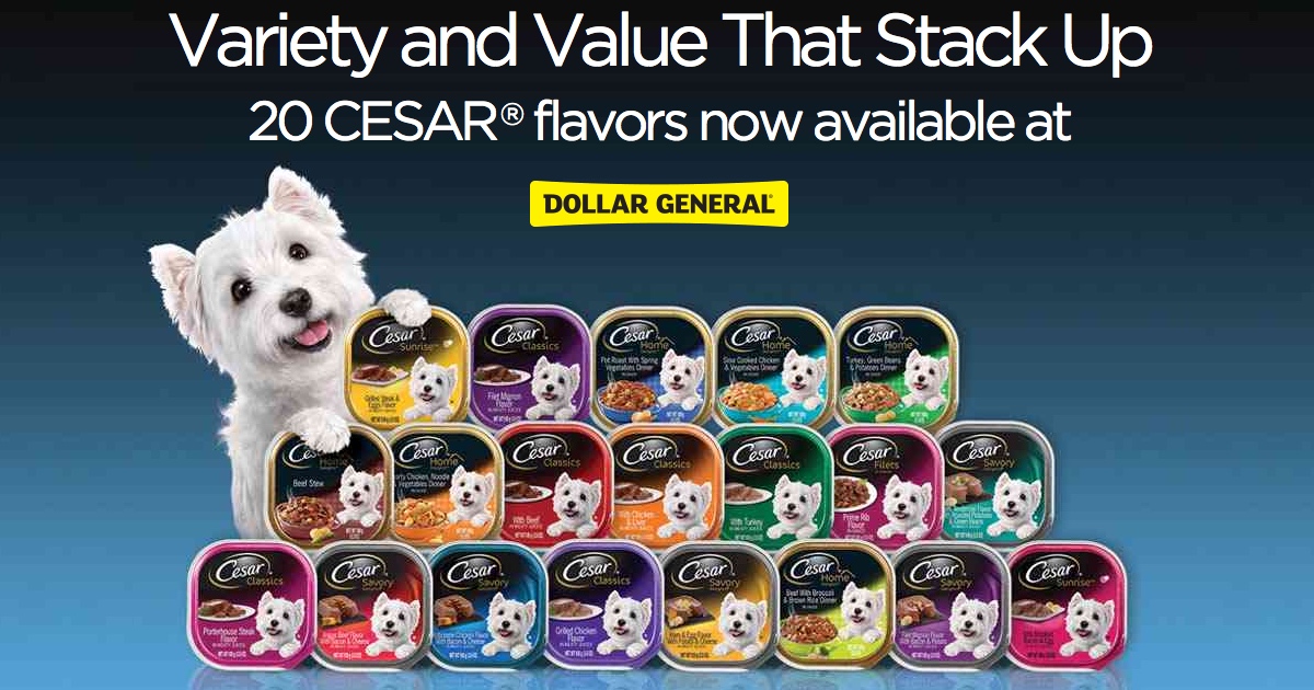 Dollar General Buy 6 CESAR Canine Cuisine Singles AND Get 1 Free