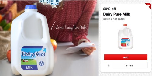 Target: $0.50/1 Dairy Pure Milk Store Coupon + 20% Off Cartwheel Offer (Valid in Select States)