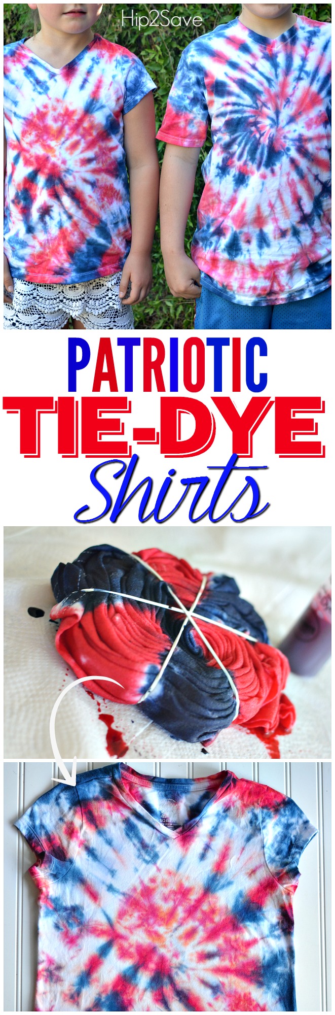 DIY Red, White and Blue Tie Dye Shirt for the Fourth of July