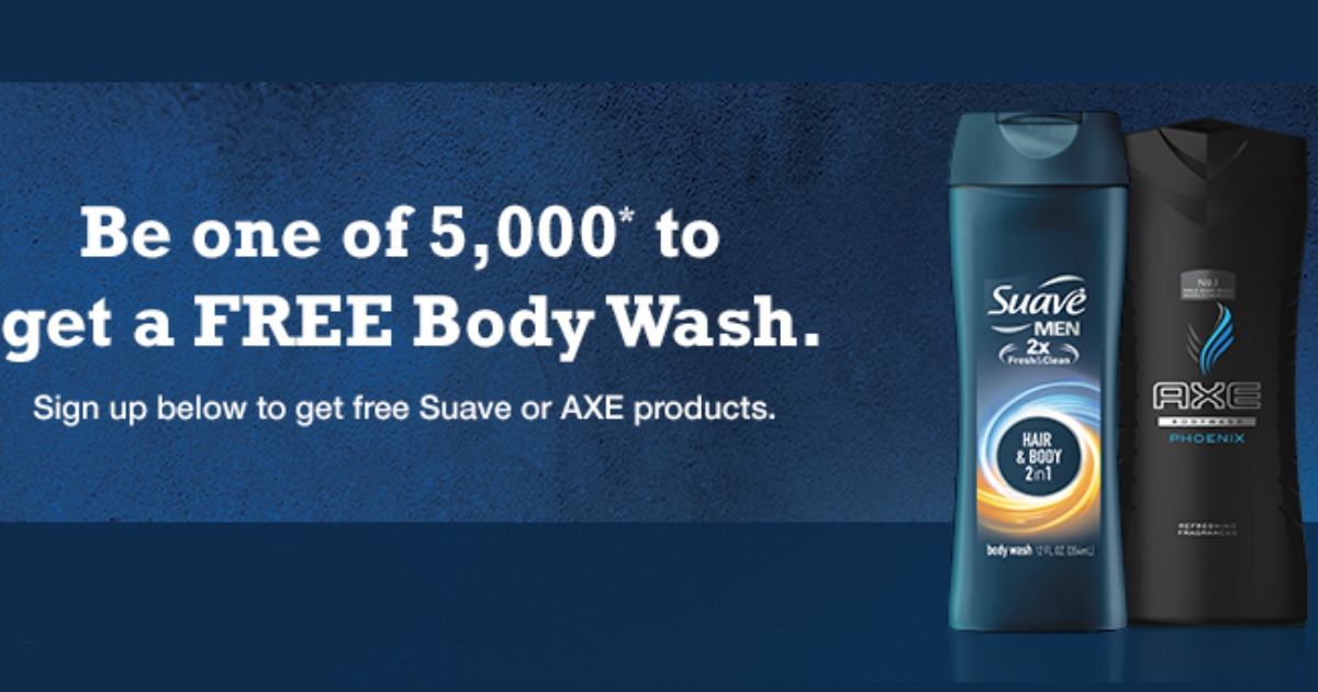 FREE Suave Body Wash or Axe Shower Gel Coupon LIVE NOW (First 5,000)