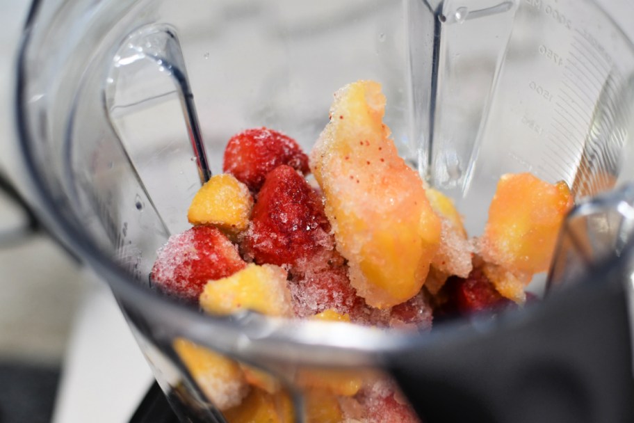 frozen fruit in a vitamix blender