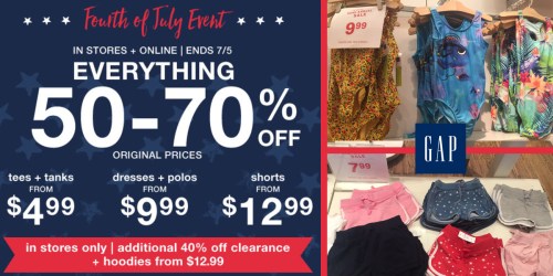GAP: Save Up to 70% Off Everything + Save An Additional 40% In Store = Swimwear Only $9.99