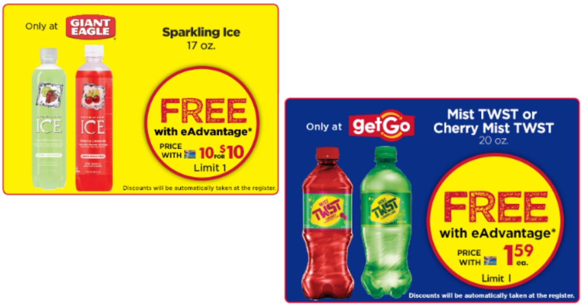 Giant Eagle FREE Bottle of Sparkling Ice & Mist TWIST Beverage eCoupons