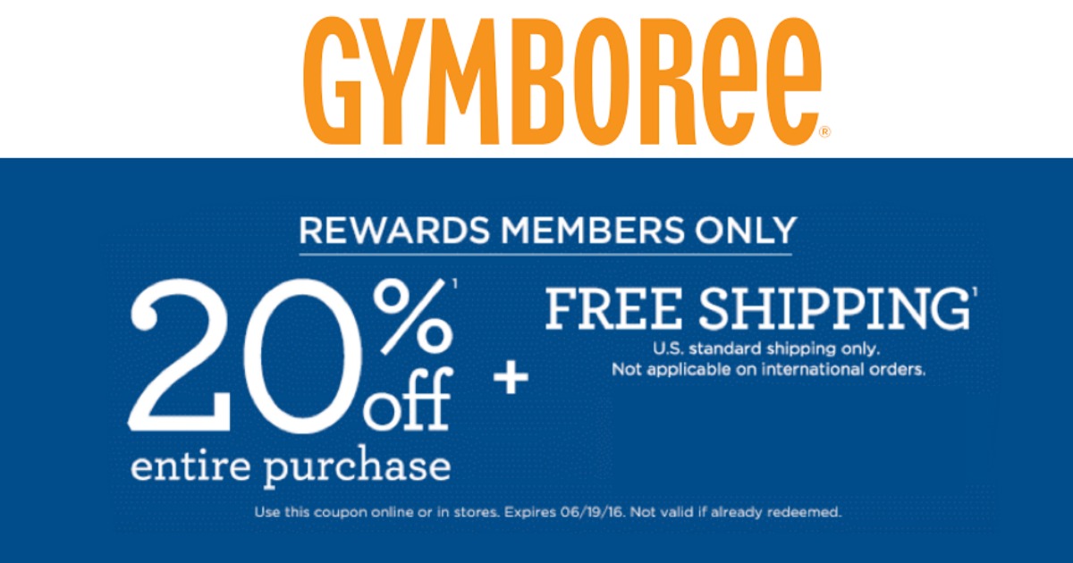 Gymboree Rewards Possible 20 Off Purchase + Free Shipping Promo Code