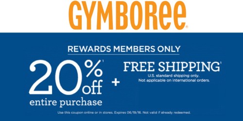Gymboree Rewards: Possible 20% Off Purchase + Free Shipping Promo Code (Check Your Inbox)