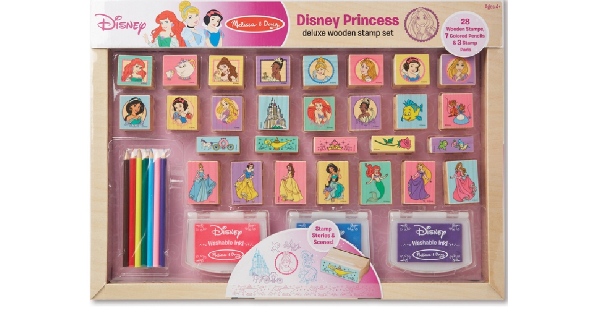 melissa & doug disney princess wooden stamp set