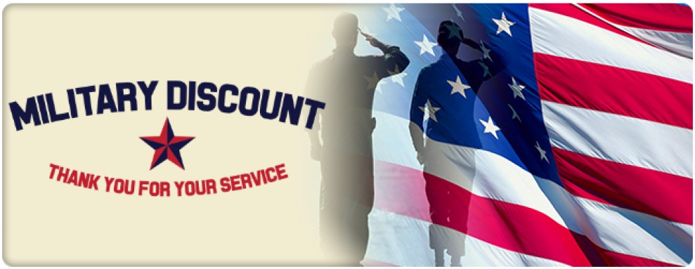 Military discount thank youo for youor service banner