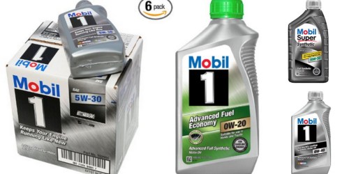 Amazon: SIX 1-Quart Mobil Motor Oil Bottles Only $26.99 (Just $4.50 Per Bottle!)