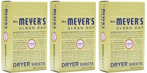 Amazon: 80 Count Pack of Mrs. Meyer’s Clean Day Dryer Sheets Only $4.06 Shipped