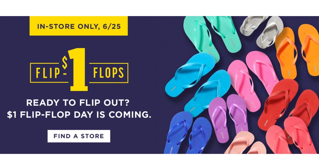 Old Navy 1 Flip Flops Sale InStore Tomorrow Only Hip2Save