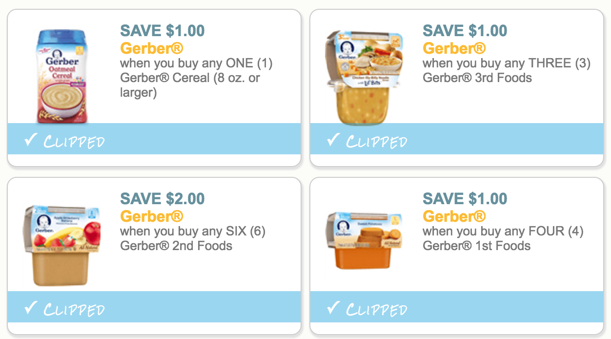 gerber baby food coupons by mail