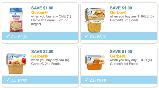 F-O-U-R New Gerber Baby Food Coupons = Awesome Deals at Target • Hip2Save
