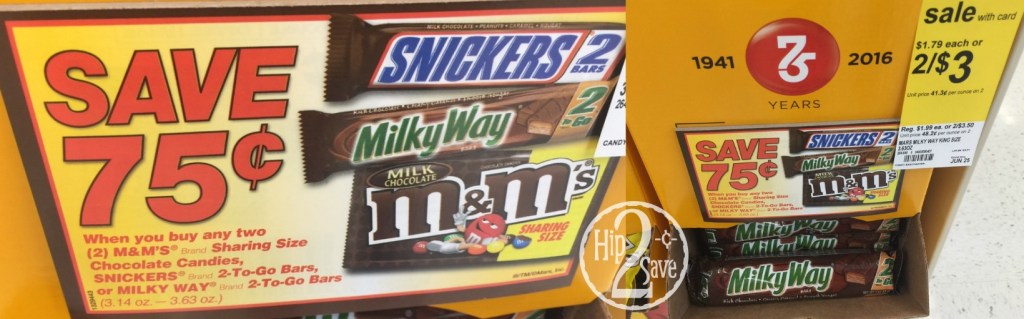 Snickers coupon at Walgreens