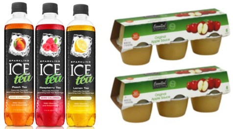 Sparkling Ice tea and Applesauce