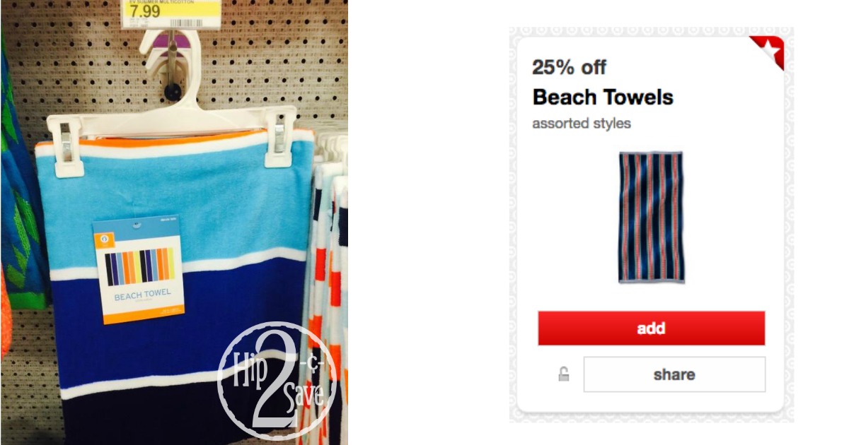 Target 25 Off Beach Towels Cartwheel Offer = Beach Towels As Low As 5.99