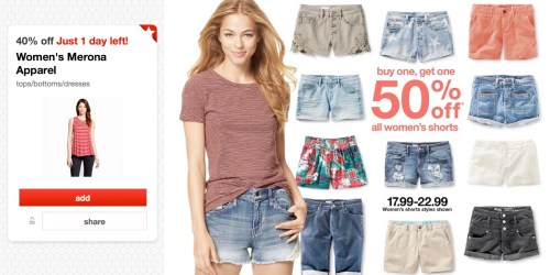Target: 40% Off Merona Women’s Apparel In-Store AND Online (Tees & Tanks ONLY $4.80)