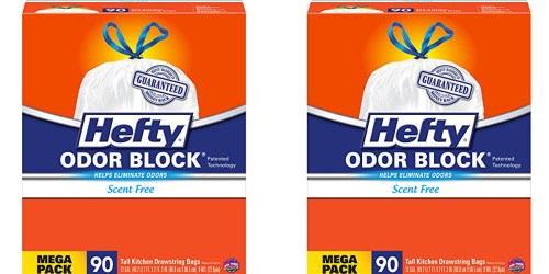 Amazon: Hefty 13 Gallon Tall Kitchen Trash Bags – 90 Count Only $8.73 Shipped (Regularly $14.55)