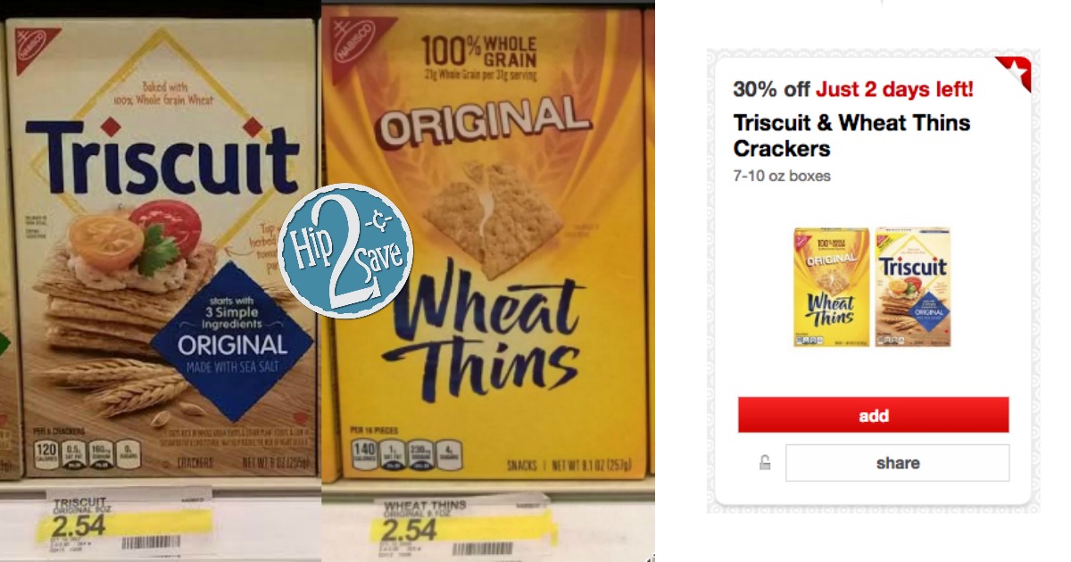 Target Cartwheel 30 Off Triscuit & Wheat Thins = Triscuits Only 40