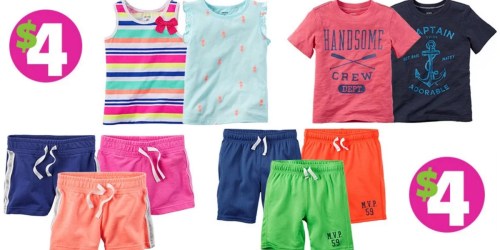 Carter’s: Graphic Bodysuits, Tees, Tanks & Shorts ONLY $4