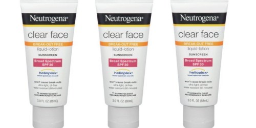 Amazon: Neutrogena Clear Face Sunblock Lotion SPF 30 3oz Only $4.65 Shipped