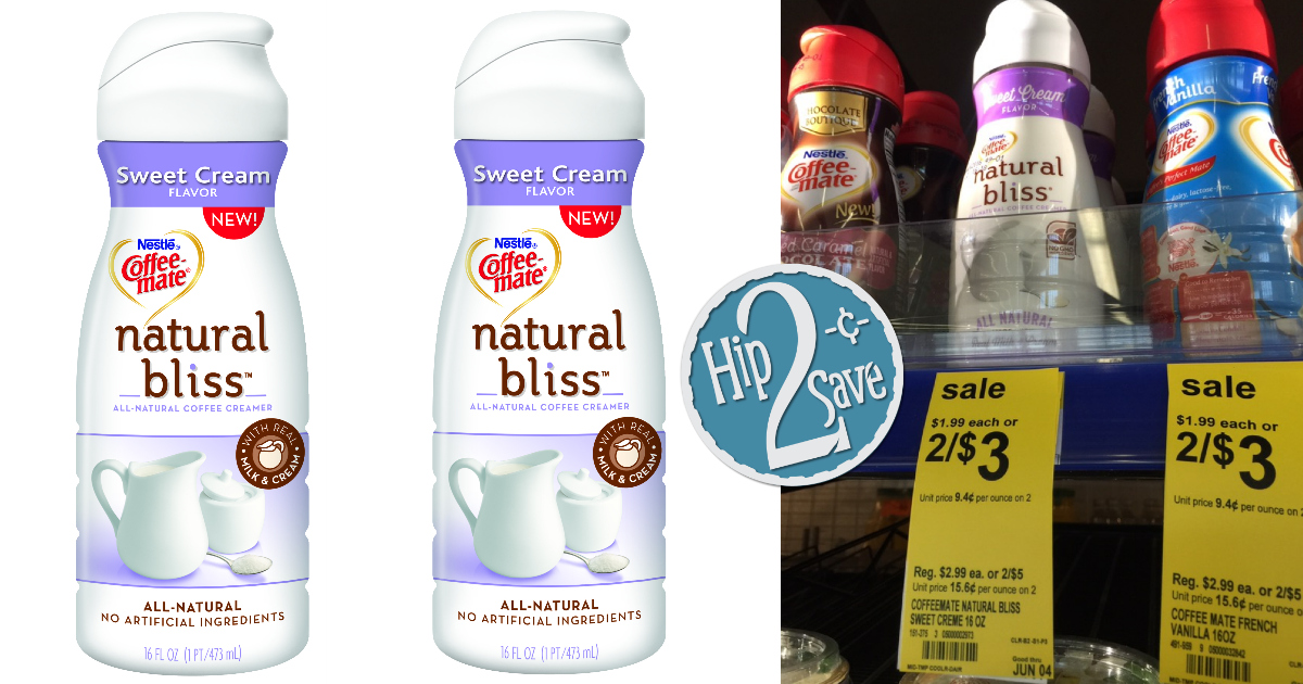 New 0.75/1 CoffeeMate natural bliss Coffee Creamer Coupon = Only 75