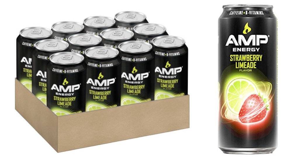 Get Energized! AMP ENERGY Strawberry Limeade 12Pack Cans ONLY 9