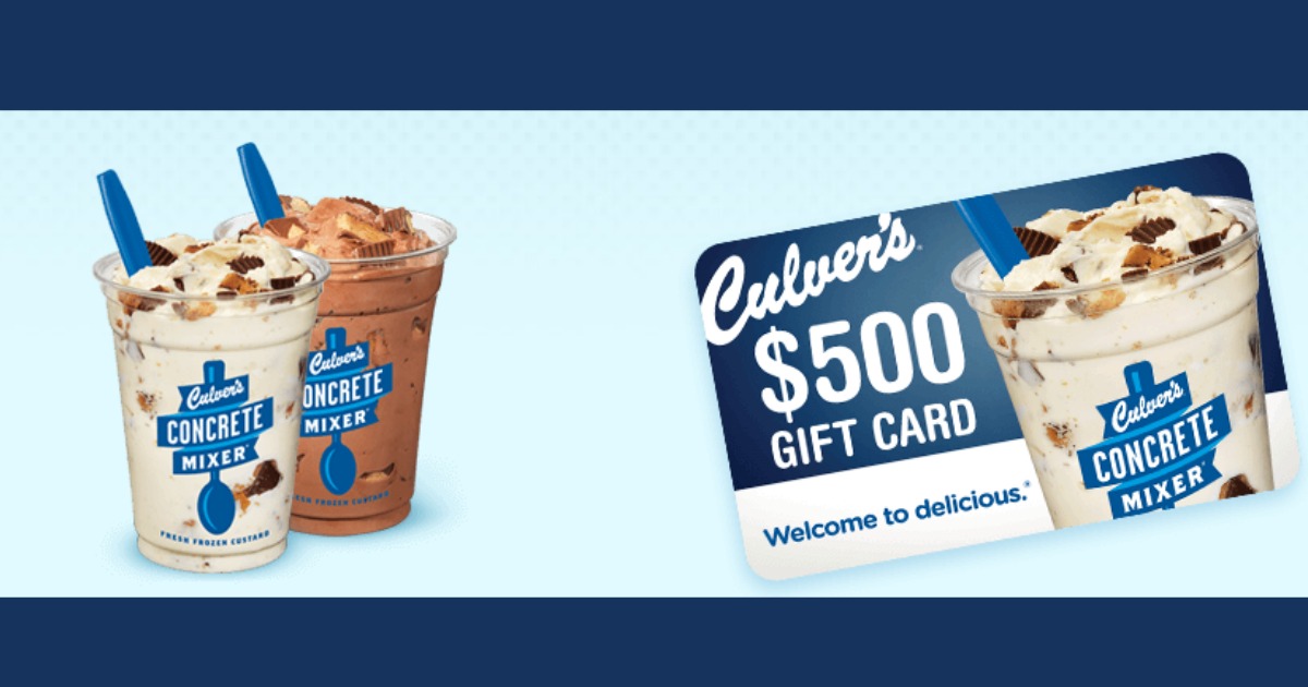 Culver's Sweepstakes Enter to Win a Buy 1 Get 1 Free Concrete Mixer