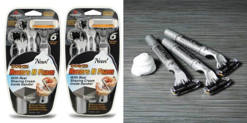 Dorco Razors N Foam ONLY $2.67 Each Shipped (Real Shaving Cream INSIDE Each Handle)