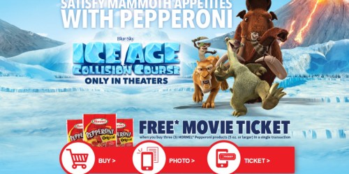 FREE Ice Age Collision Course Movie Ticket With Hormel Purchase + Target Deal Idea