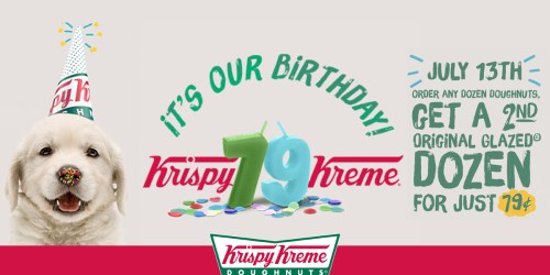 Krispy Kreme: Buy 1 Dozen Doughnuts AND Get 1 Dozen Glazed Doughnuts for 79¢ (July 13th)