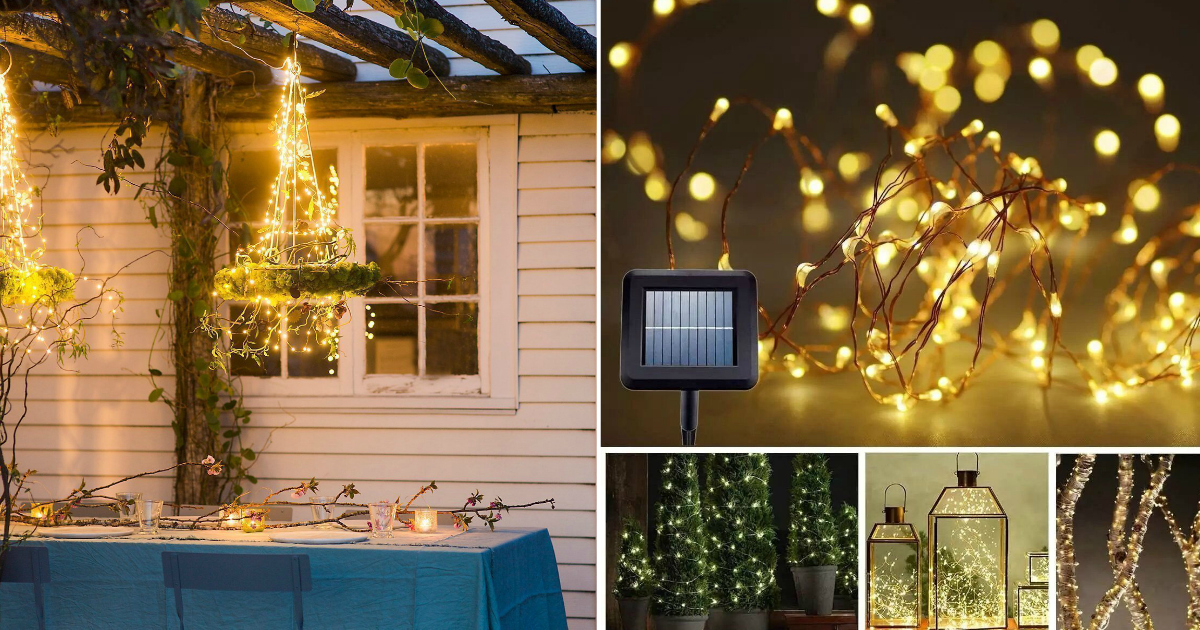 Amazon 100 Solar Powered LED Waterproof Starry String Lights Only 11.